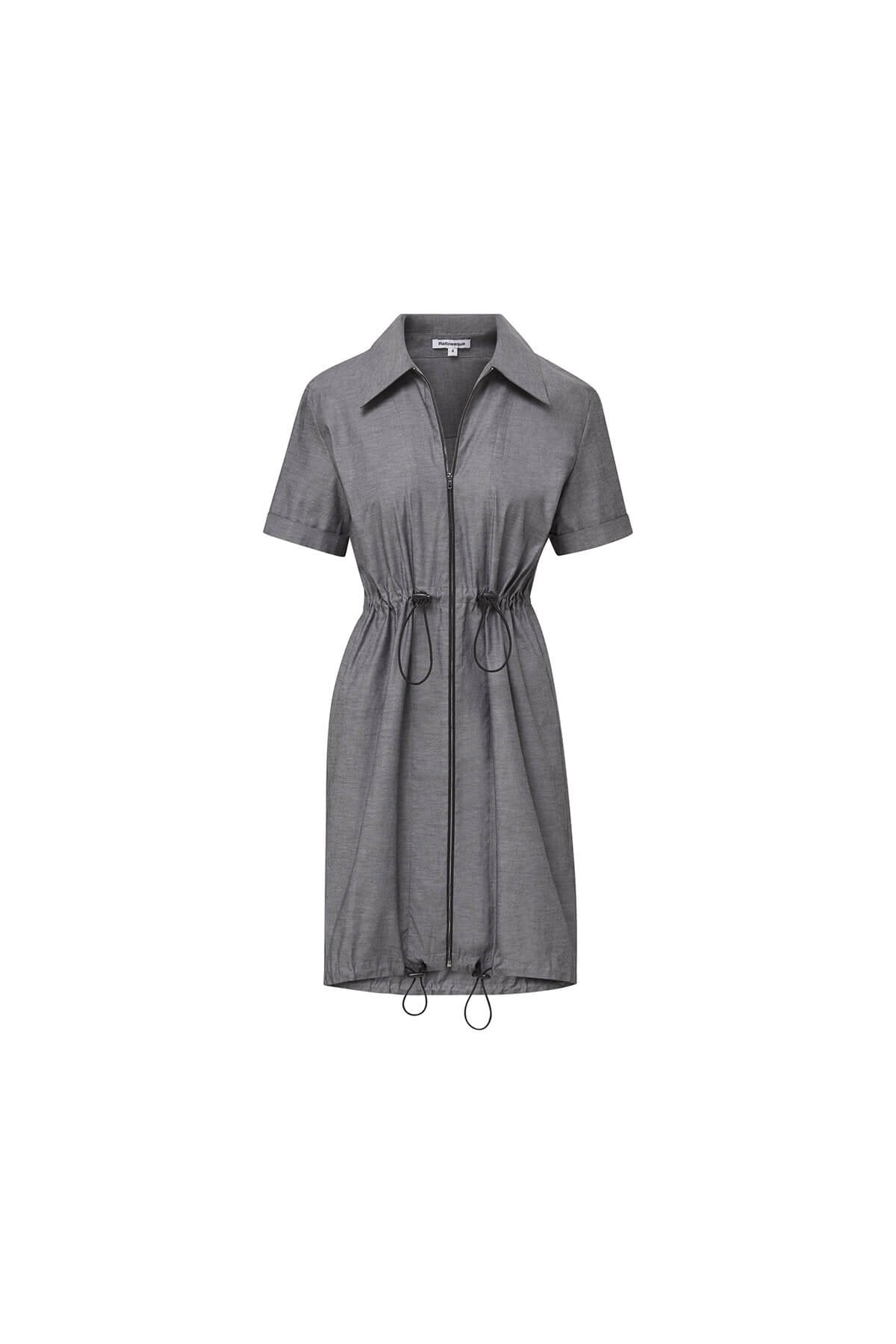 Audrey Zip Front Shirt Dress in Cotton