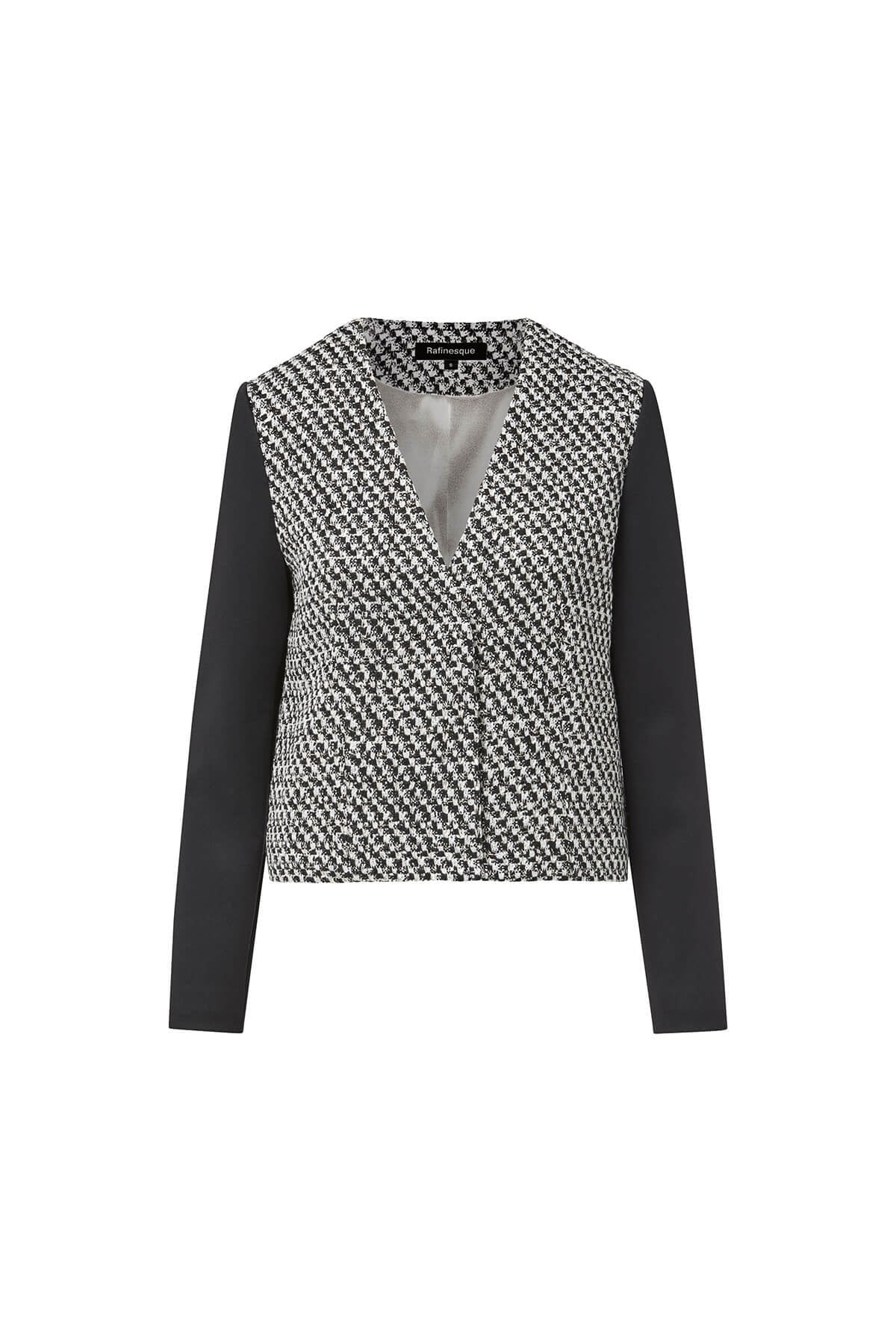 AVA - Jacket in Tweed with Scuba Sleeves
