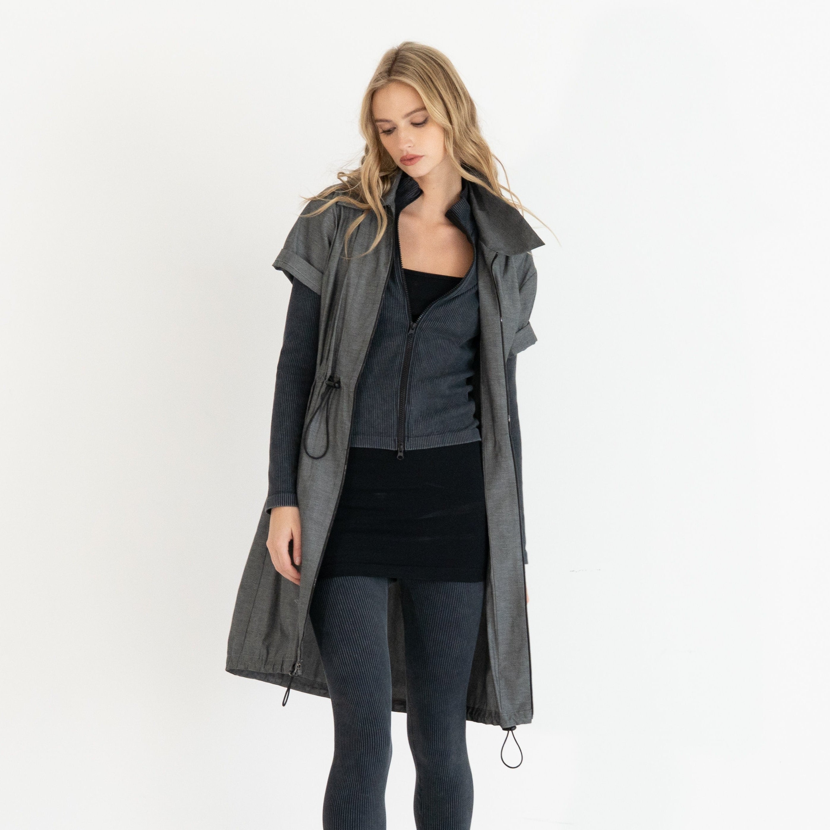 Audrey shirt dress zip detail — women's modern everyday dress
