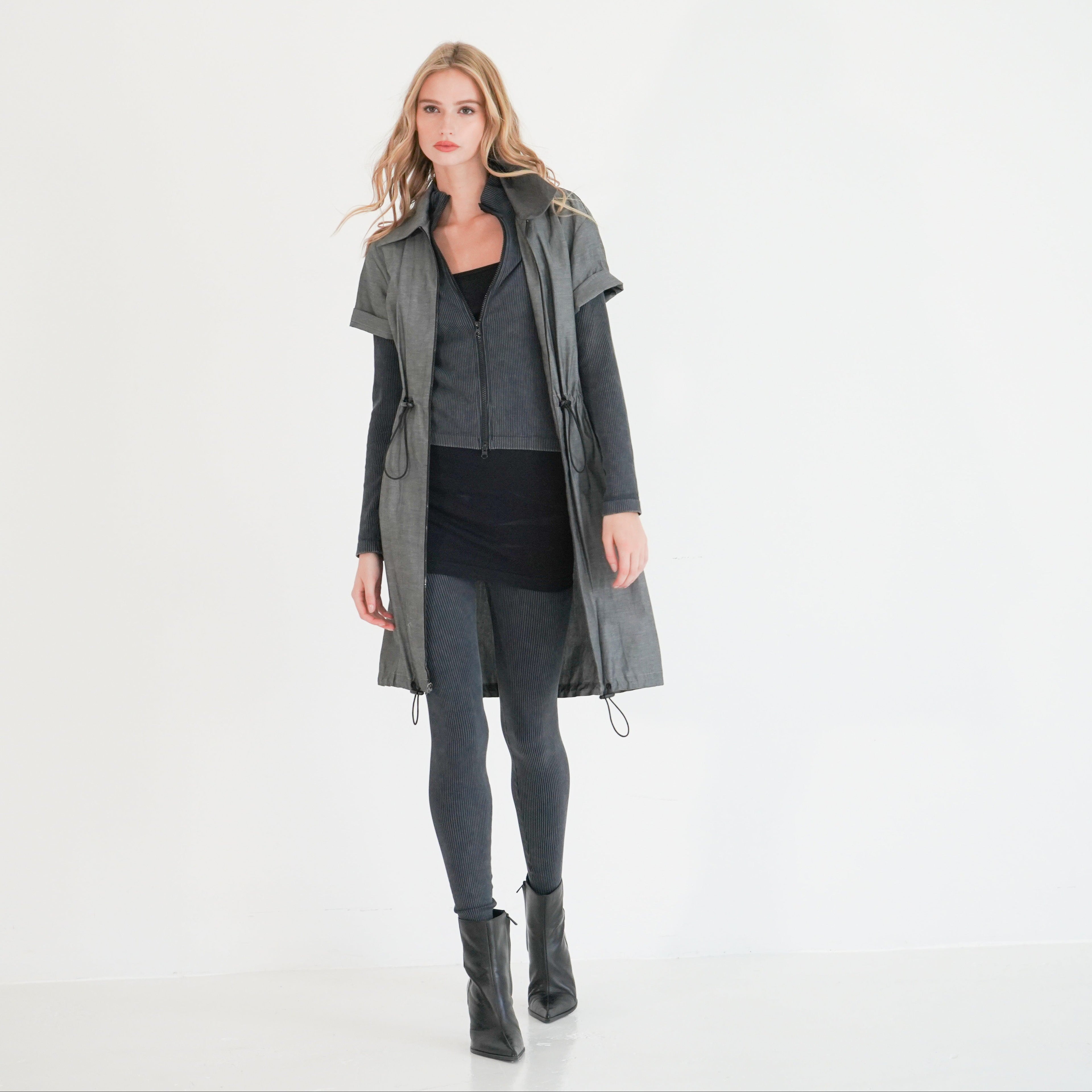 Audrey shirt dress zip detail — women's modern everyday dress
