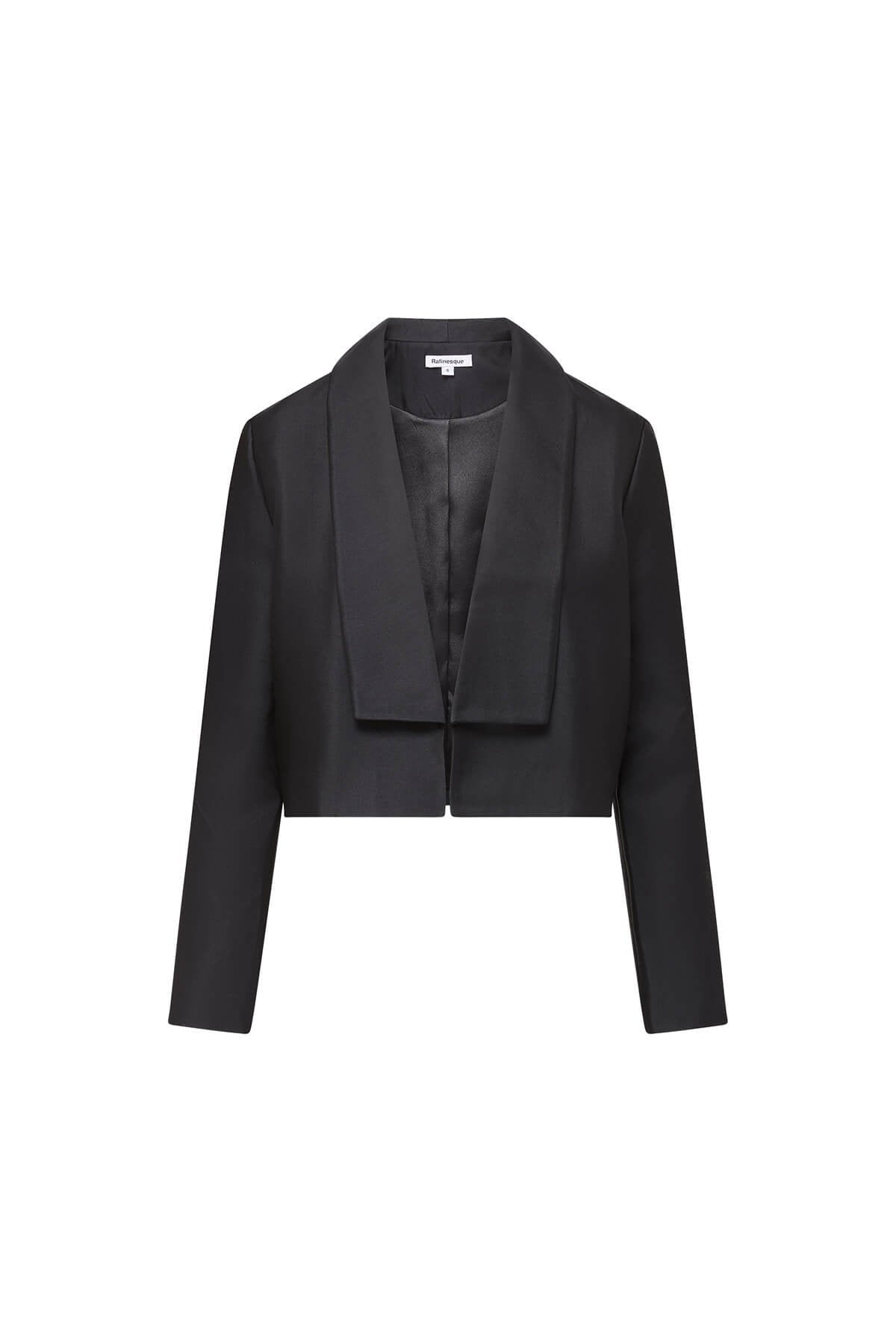 CAMILA - Boxy Jacket in Satin with Shawl Collar