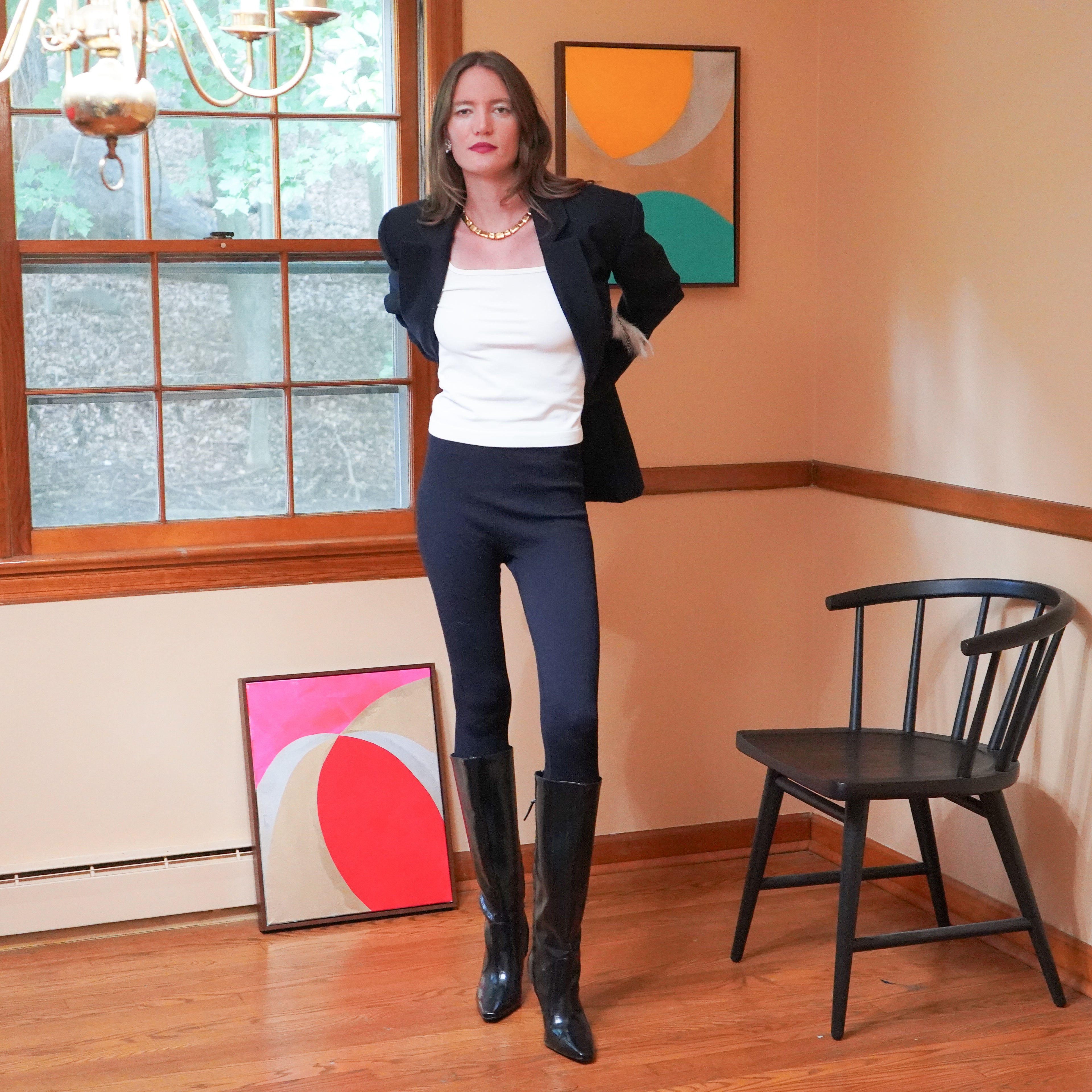 Clara white seamless tank with Ima seamless rib leggings