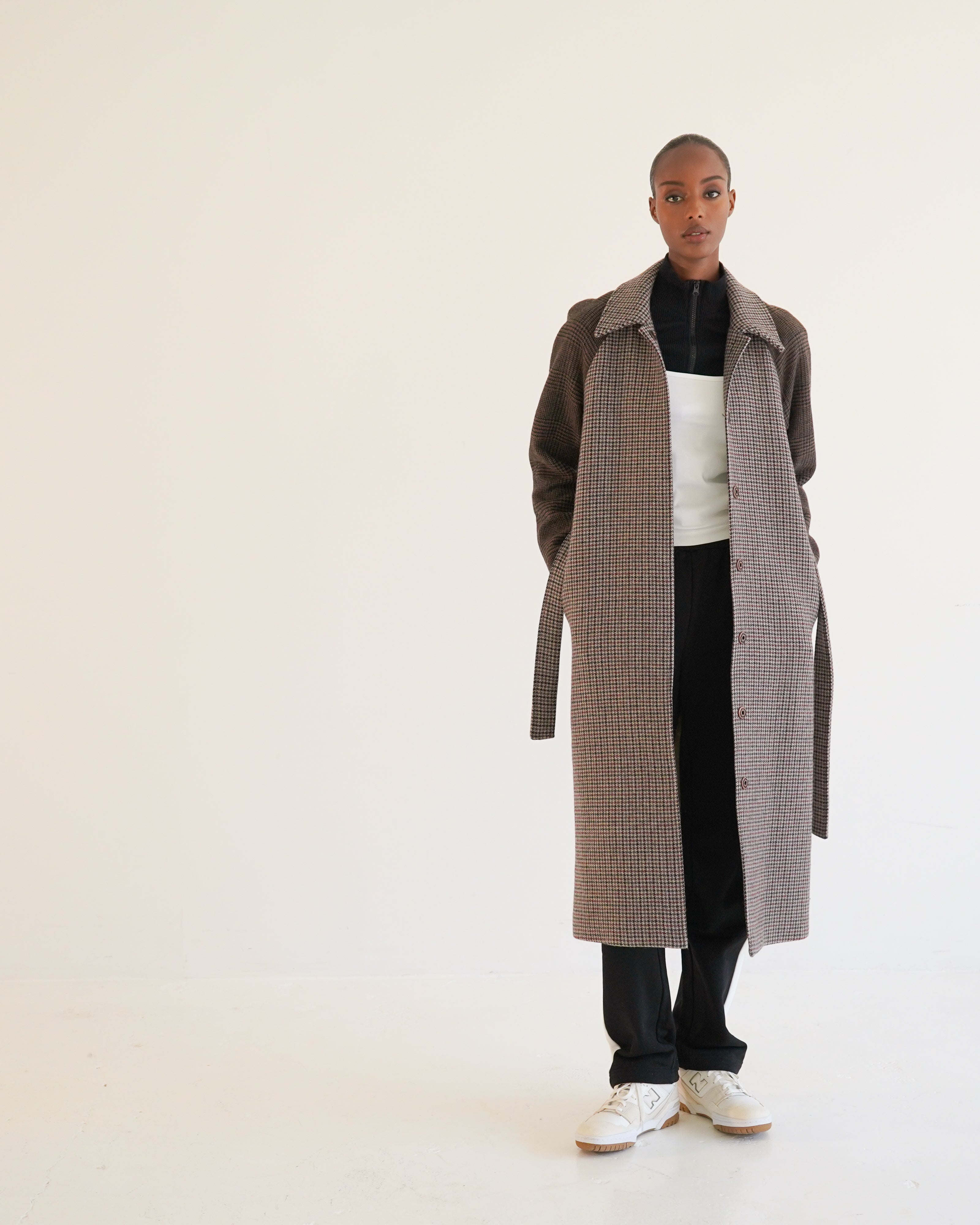 STELLA - Houndstooth Raglan Coat