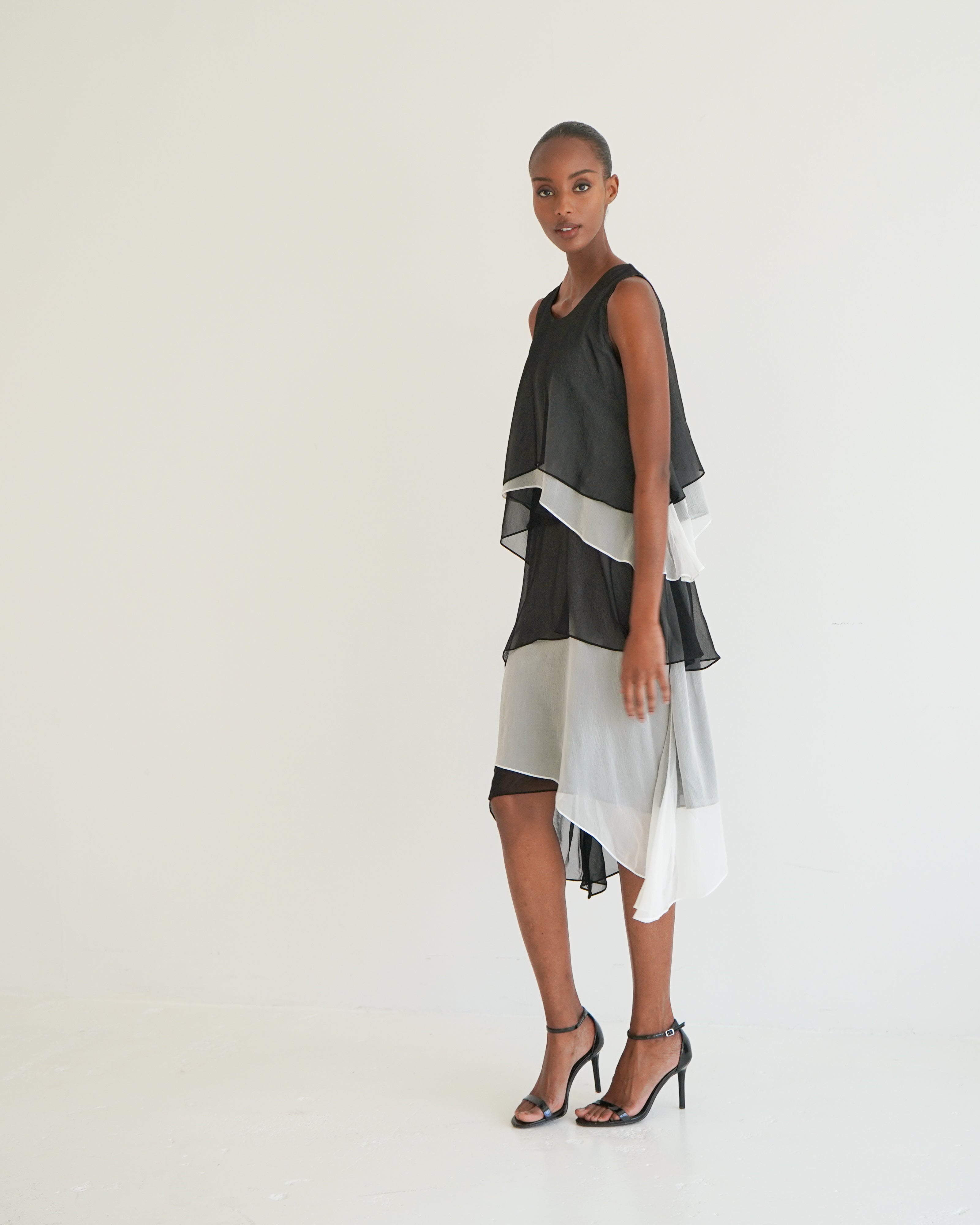 SOFIA - Georgette Flare Tier Dress