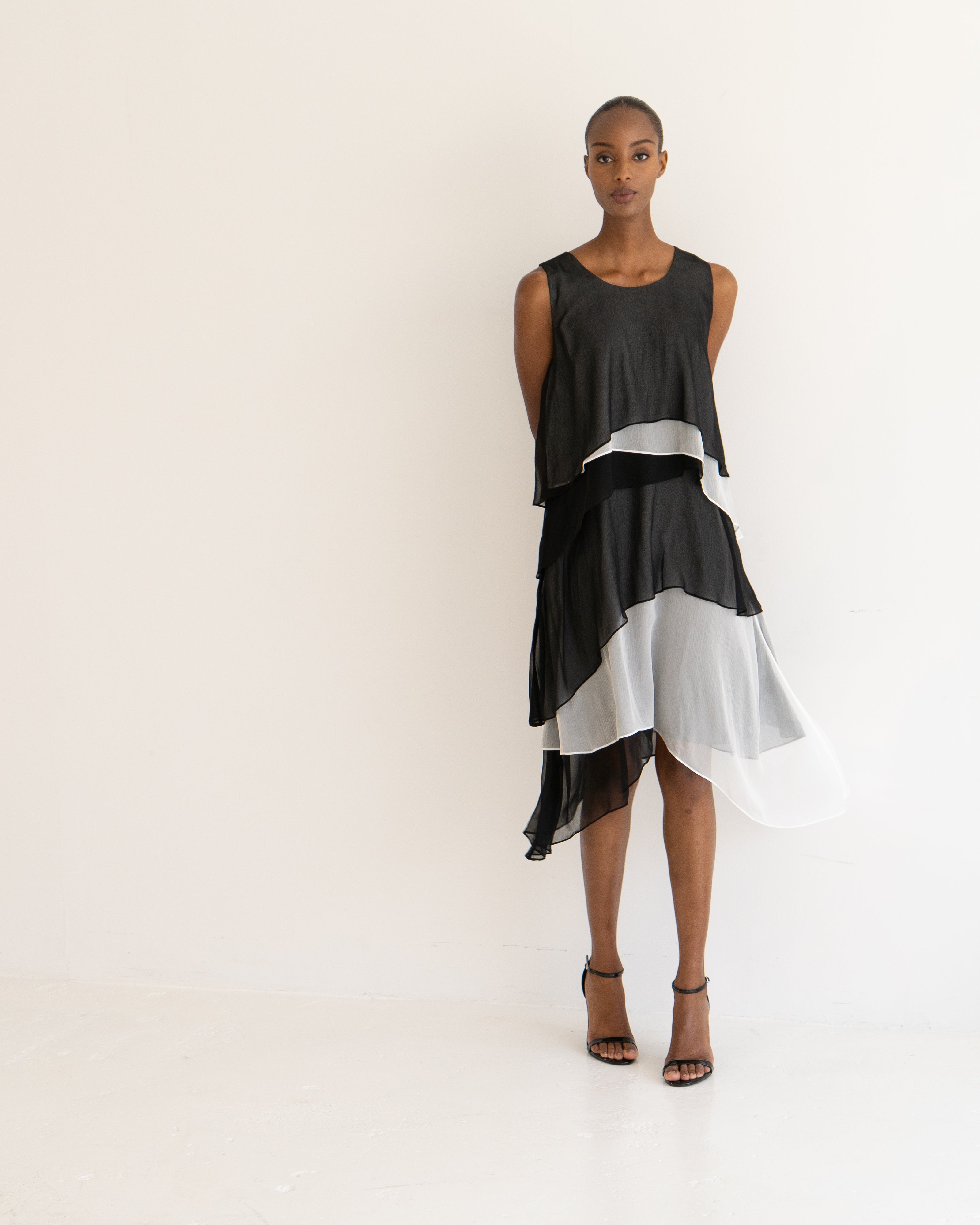 SOFIA - Georgette Flare Tier Dress