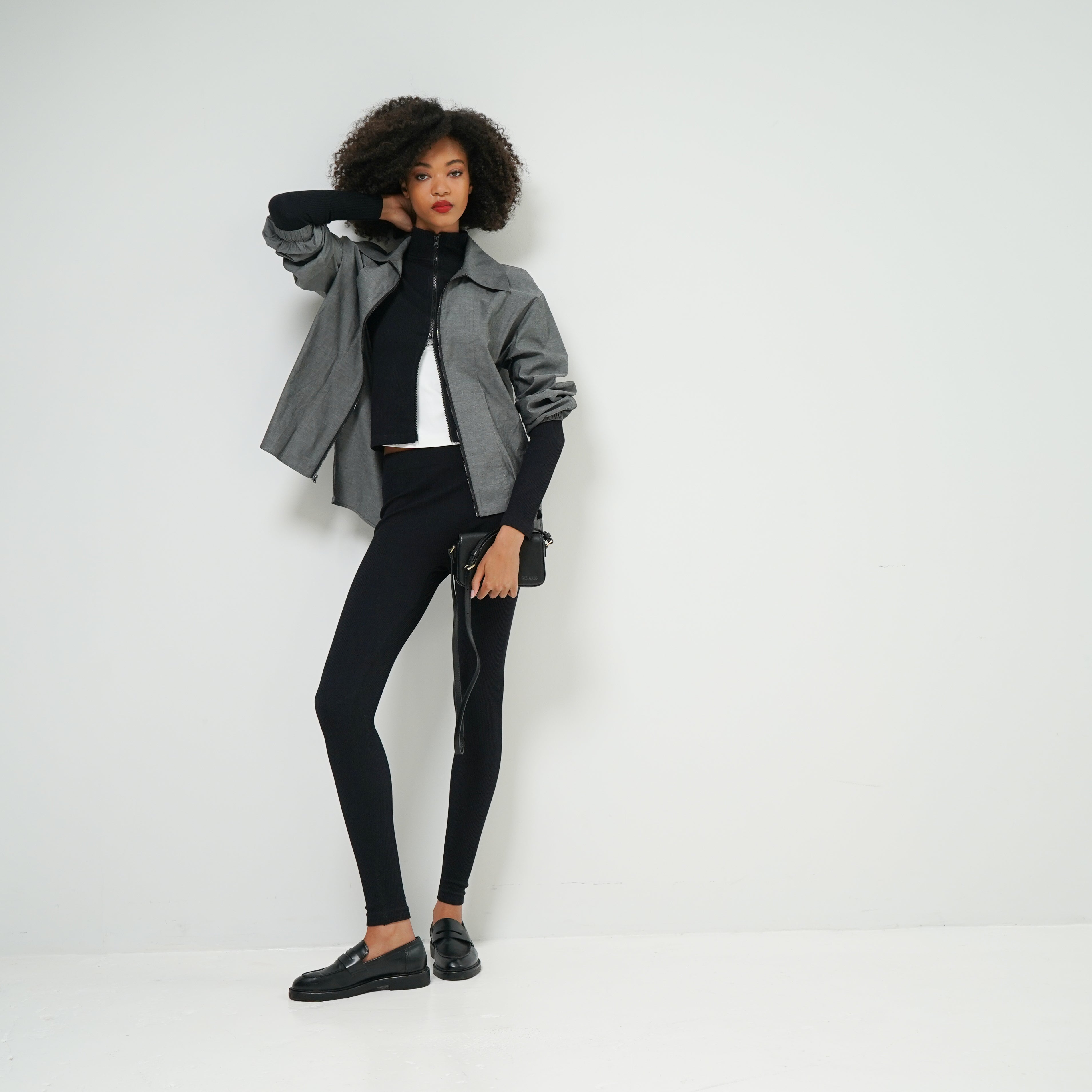 DELPHINE - Zip Front Shirt Jacket