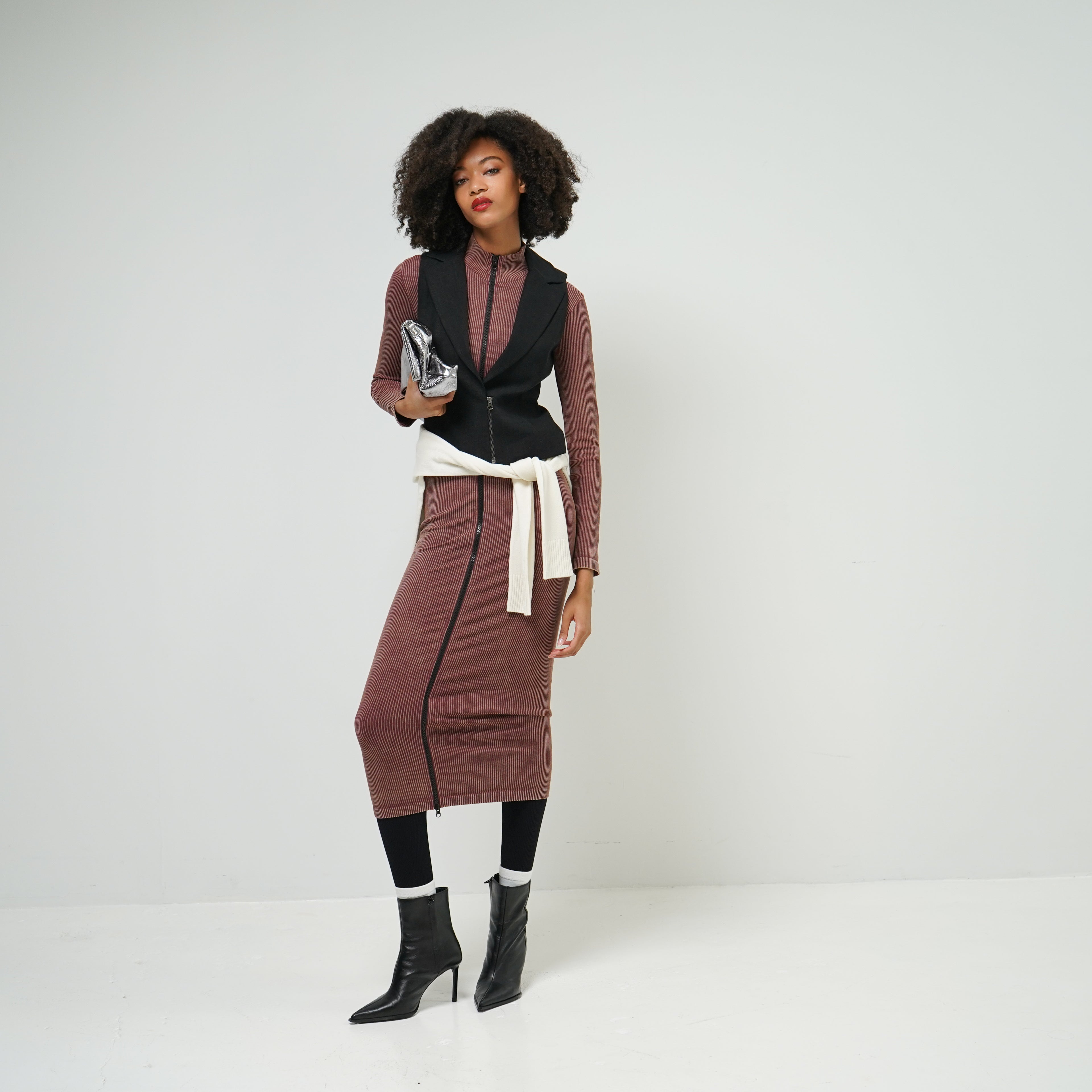 Lauren – Seamless Rib Zip Front Dress