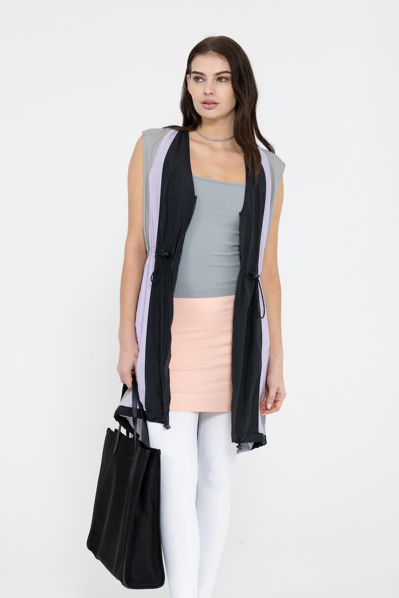 Dawn nylon vest — women's oversized layering piece
