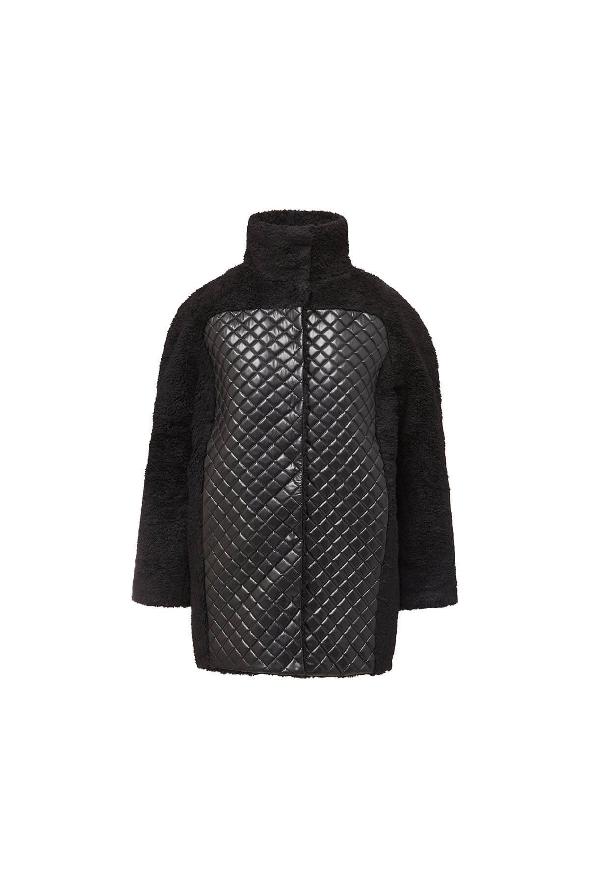 ISABELLA - Teddy Coat with Quilted Vegan Panels