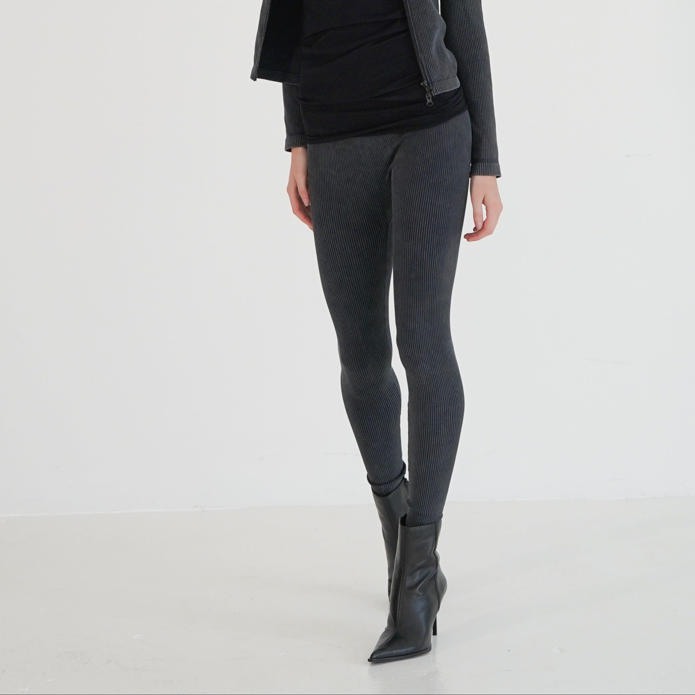 Ima leggings rib texture close-up — women's seamless stretch leggings
