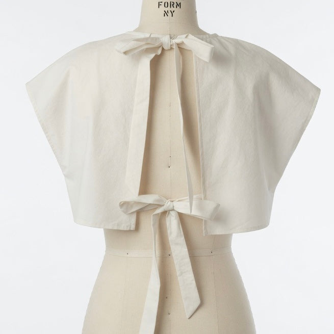 Mika Twin Set — tie-back bra and crop top in white cotton | Rafinesque