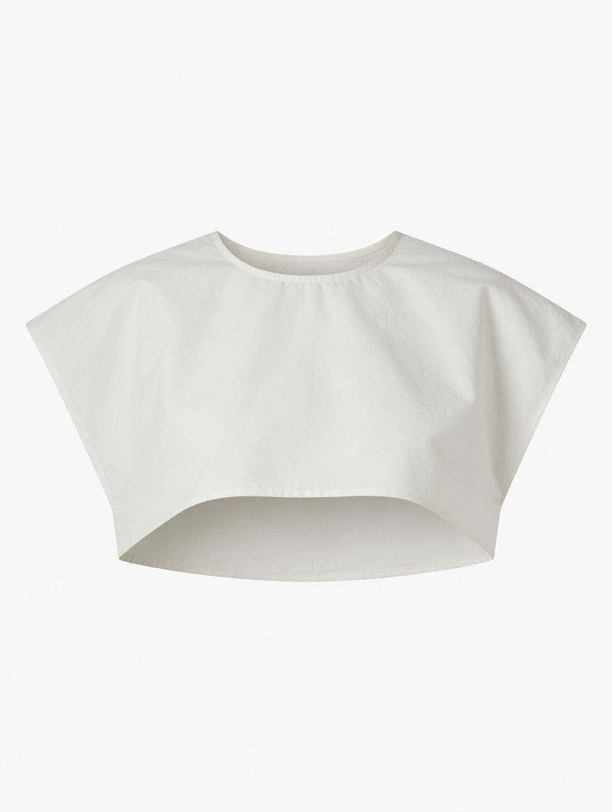 Mika Twin Set — tie-back bra and crop top in white cotton | Rafinesque