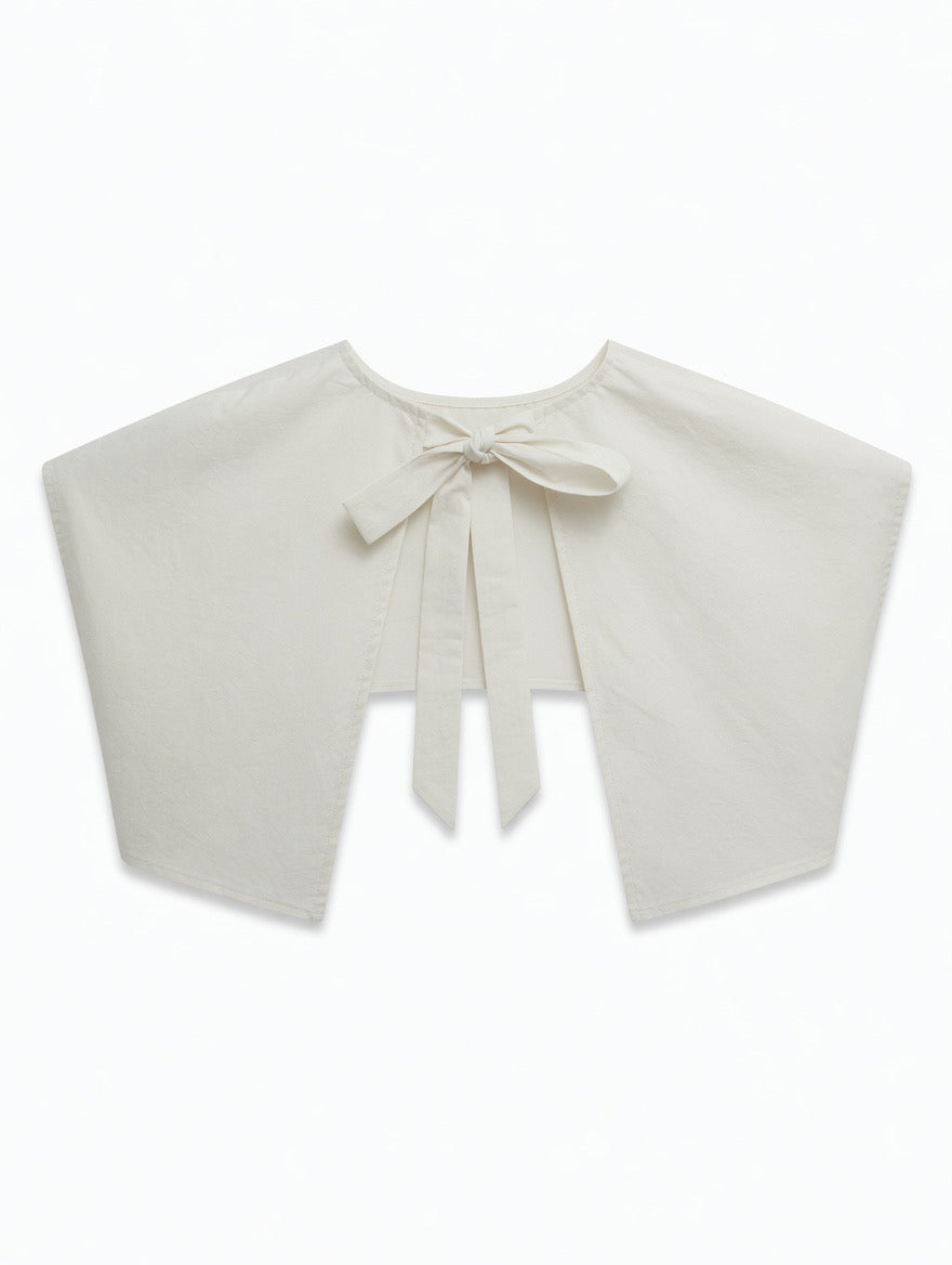 Mika Twin Set — tie-back bra and crop top in white cotton | Rafinesque