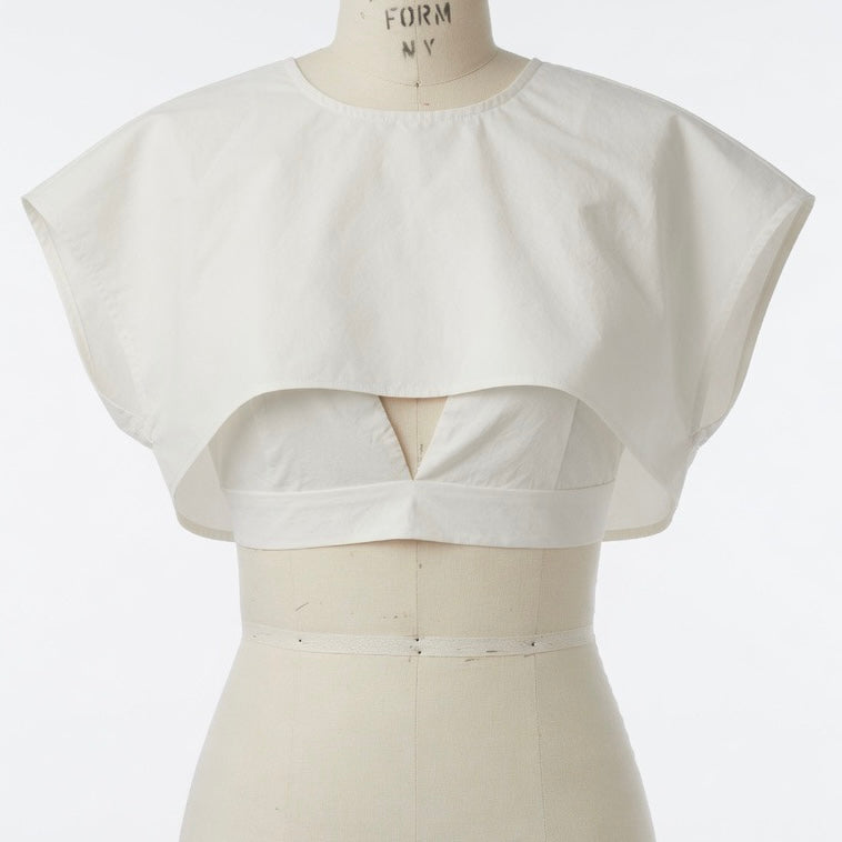 Mika Twin Set — tie-back bra and crop top in white cotton | Rafinesque
