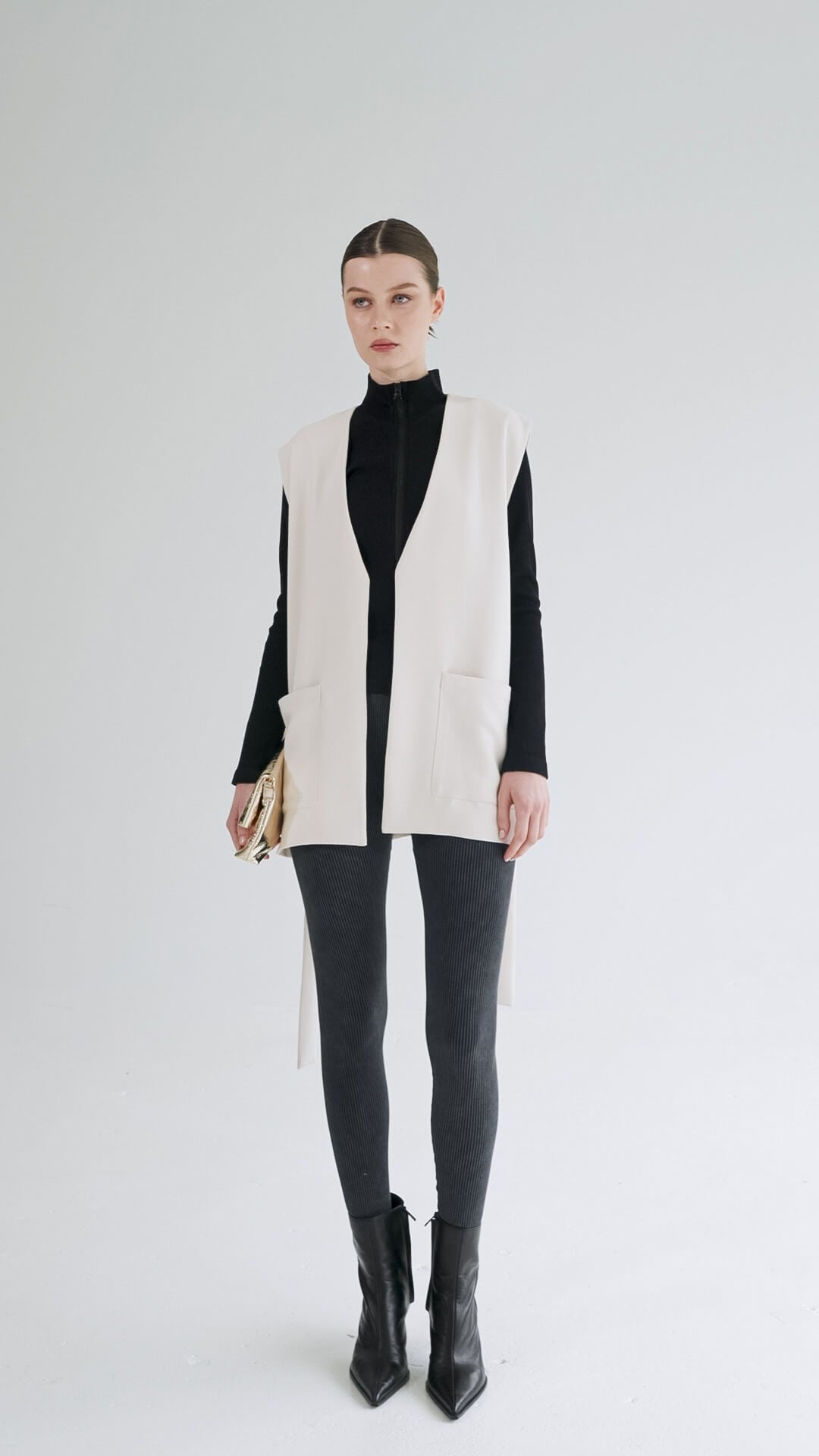 June – Oversize Wrap Vest with Big Pockets