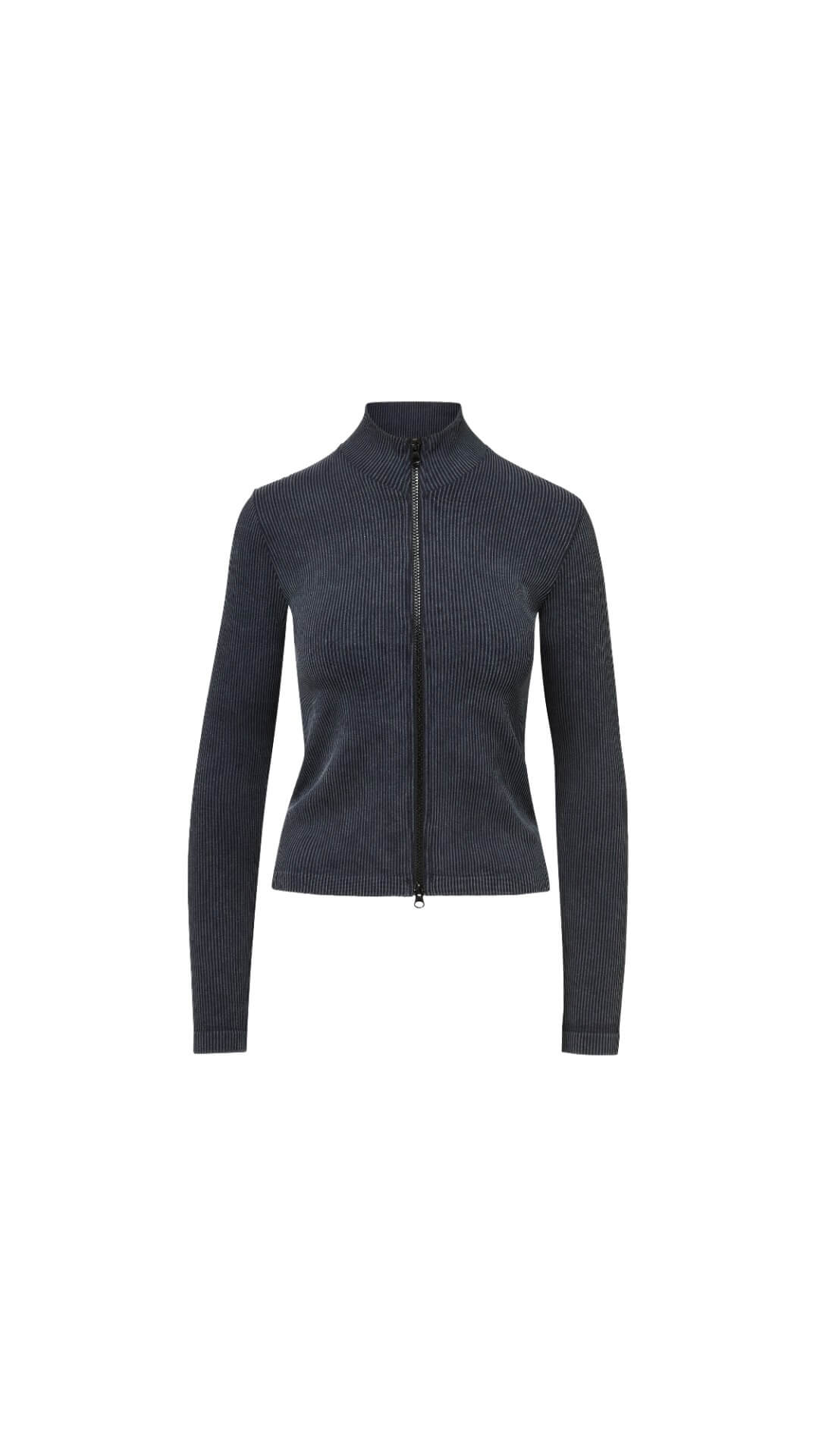 LARA - Seamless Rib Zip Front Top