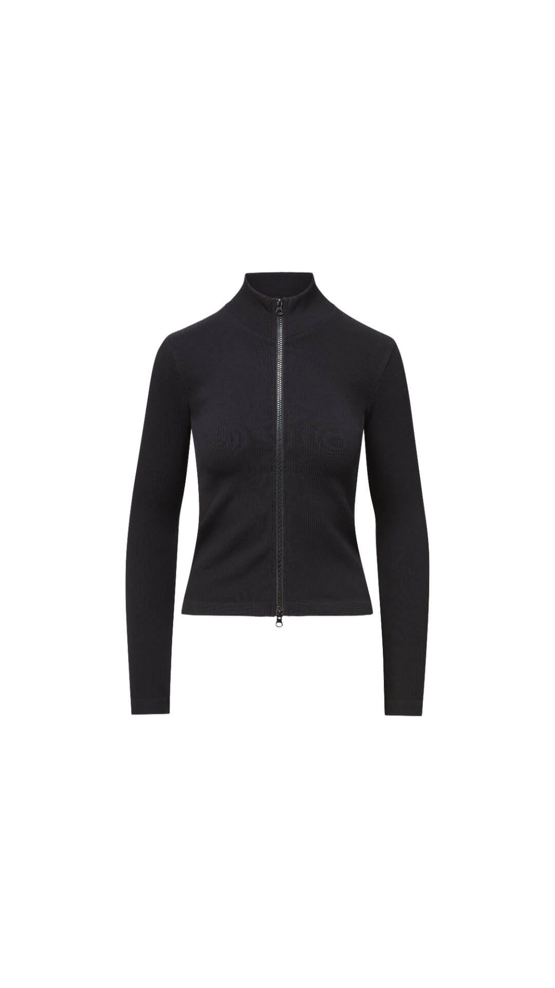 LARA - Seamless Rib Zip Front Top