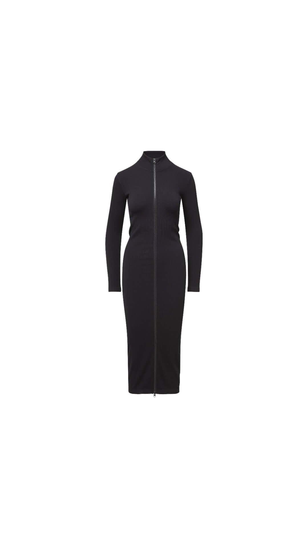 Lauren – Seamless Rib Zip Front Maxi Dress