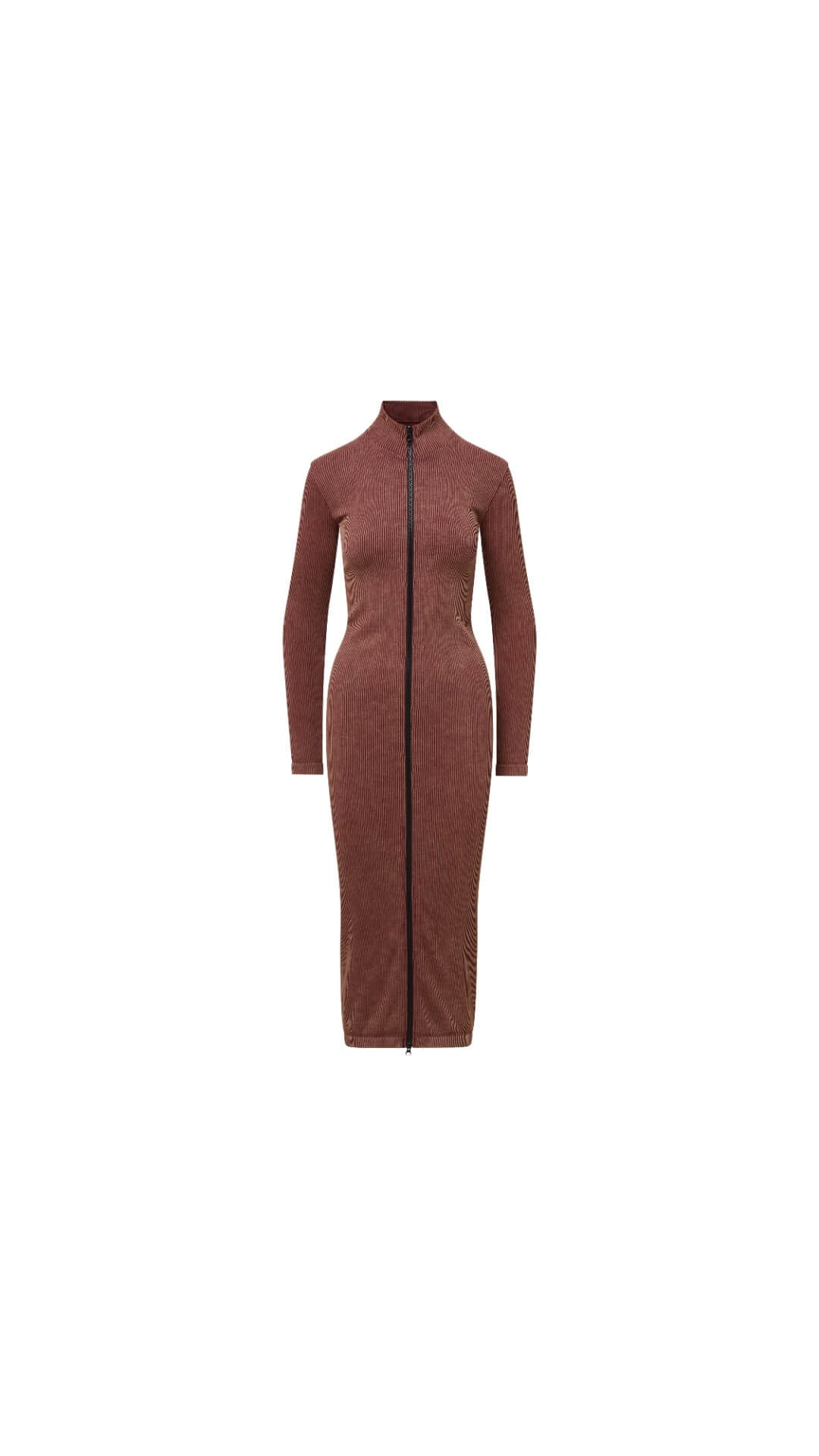 Lauren – Seamless Rib Zip Front Maxi Dress