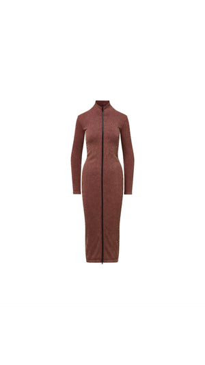Lauren – Seamless Rib Zip Front Maxi Dress