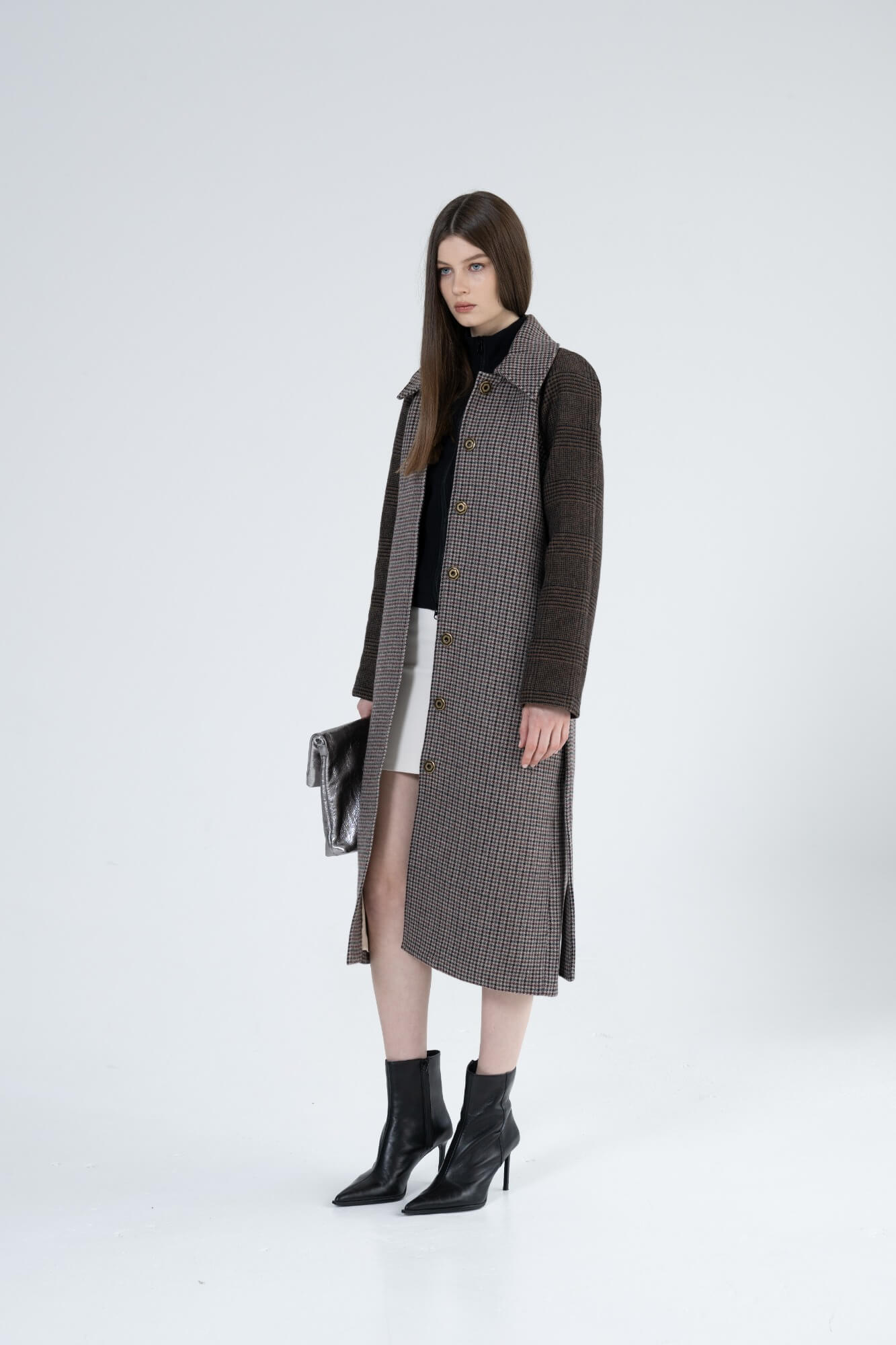 STELLA - Houndstooth Raglan Coat